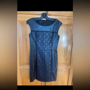 Lafayette 148 black leather dress size 2
